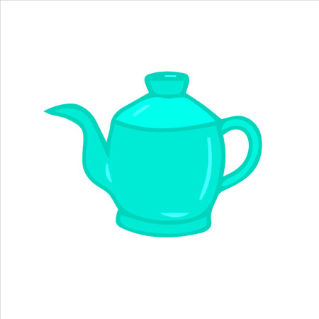 Ceramic teapot isolated on white background. vector illustration.のイラスト素材
