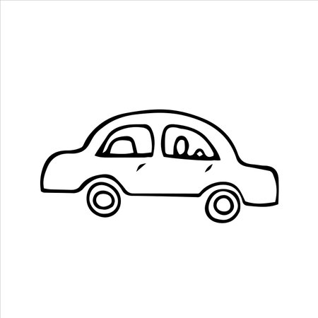 car doodle line icon, vector illustration, eps10のイラスト素材