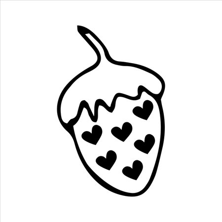 strawberry icon, vector illustration. Flat design style, vector.のイラスト素材