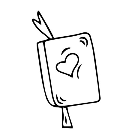 Vector illustration of a stick with a heart on a white background.のイラスト素材