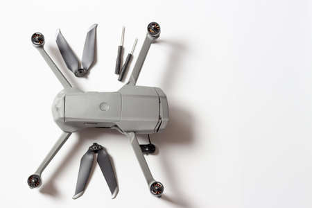 A quadrilateral disassembled on a white background, a copy of the spaceの写真素材