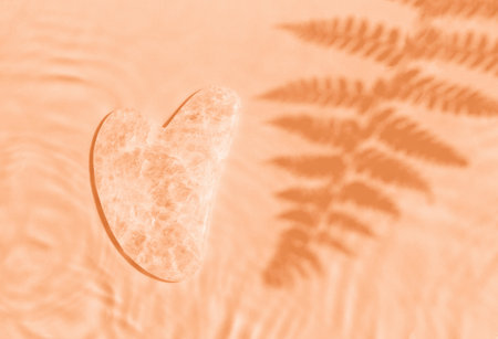 Quartz gua sha underwater and shadows in trending color of the year 2024.の写真素材