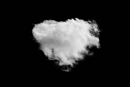 white cloud isolated black background skyの写真素材