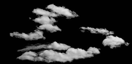 white cloud isolated black background skyの写真素材