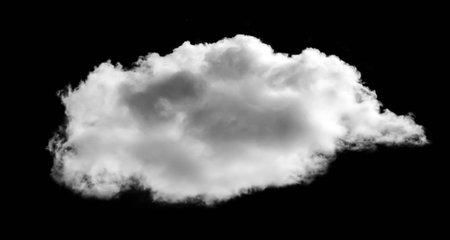 white cloud isolated black background skyの写真素材