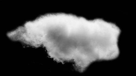 white cloud isolated black background skyの写真素材