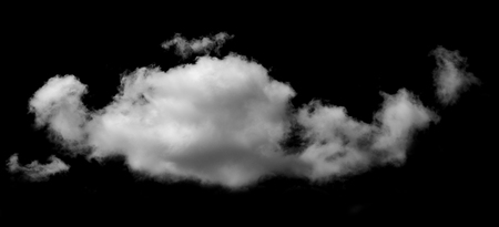 white cloud isolated black background skyの写真素材