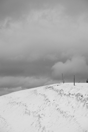 Fence in the snowの写真素材