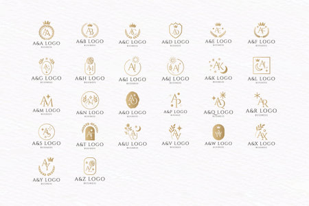 Letter A Combination Logo Pack Pro Brandingのイラスト素材