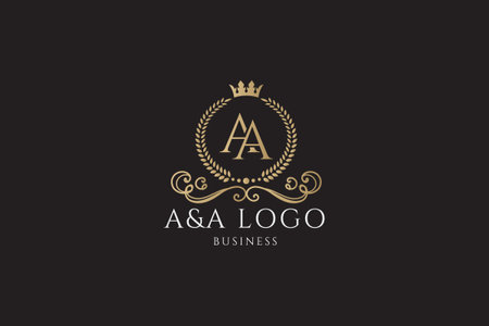 A letter luxury monogram logo template. Elegant luxury letter A logo design.のイラスト素材