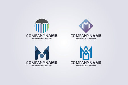 company logo icon element template alphabet letter m logo icon business corporate vectorのイラスト素材