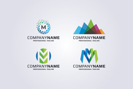company logo icon element template corporate business company letter m mountain vector illustrationのイラスト素材