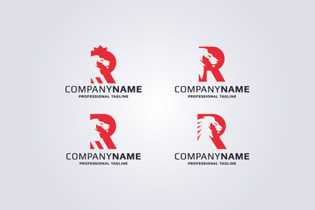 company logo icon element template letter R set for business corporate sign symbolのイラスト素材