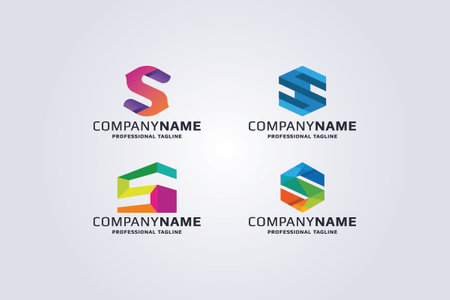 company logo icon element template letter s colorful real estate property realtyのイラスト素材