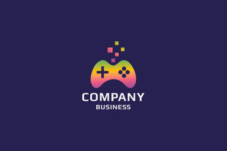 Game console logo design template. Game controller vector logo design. Gaming logo design.のイラスト素材