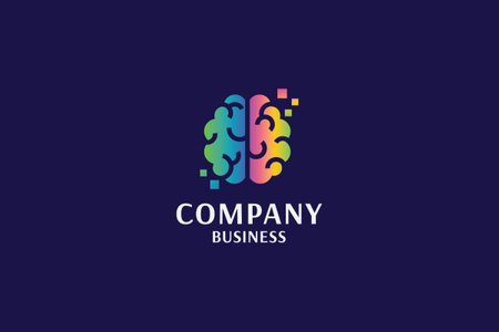 Creative Brain Logo Design Template. Creative Brain Logotype concept iconのイラスト素材