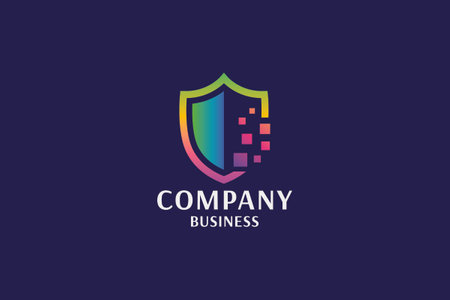 Colorful Shield logo design template. Security, protection, safety, protection, privacy concept.のイラスト素材