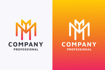 Letter M logo design template. Initial M letter logo vector icon.のイラスト素材