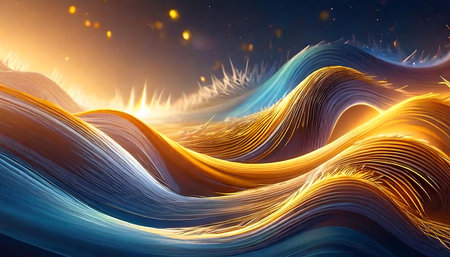 Abstract wavy background. 3d rendering, 3d illustration.の素材