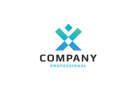 X Letter Logo Design Vector Template. Initial Letter X Logo Design Conceptのイラスト素材