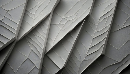 3d illustration of abstract geometric background made of silver and gray metalの素材