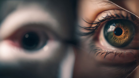 Close-up of a woman's eye. Selective focus.の素材