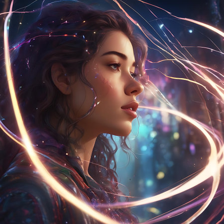 Fantasy portrait of a beautiful young woman. 3D illustration.の素材