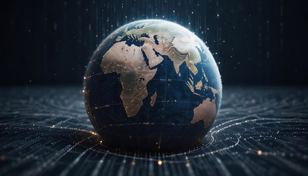 Global network connection concept. 3D rendering Elements of this image furnished by NASAの素材