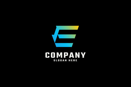 Letter E Colorful Logo Design Vector. Initial Letter E Logo Design Templateのイラスト素材