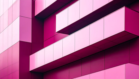 Abstract architecture background, 3d render of modern building with glass windowsの素材