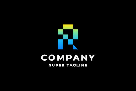 Letter R Colorful Logo Design Vector. Graphic Alphabet Symbol for Corporate Business Identityのイラスト素材