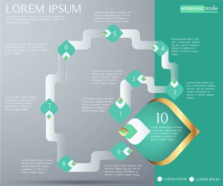 Vector workflow chart element for infographic design ,number,diagram Ep1のイラスト素材
