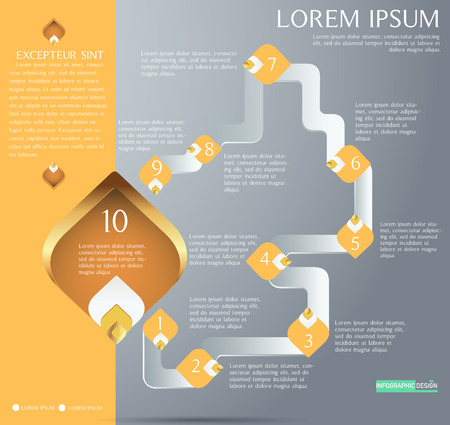 Vector workflow chart element for infographic design ,number,diagram Ep2のイラスト素材
