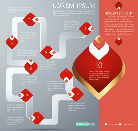 Vector workflow chart element for infographic design ,number,diagram Ep4のイラスト素材