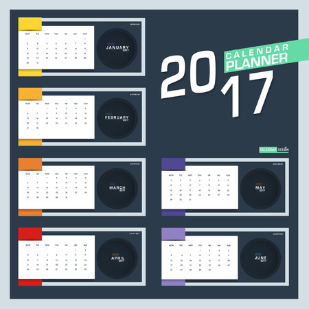 Calendar Planner 2017 Vector Illustration Designのイラスト素材