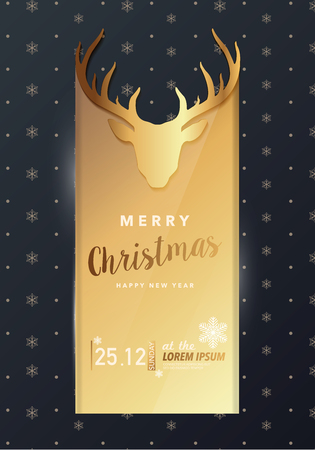 Merry Christmas Party Invitation Card, Background, Vector Illustration Design Ep2のイラスト素材