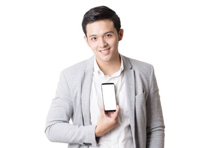 Portrait of Asian Man  With Gesture Signの写真素材