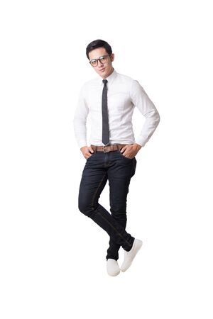 Portrait of Asian Man  With Gesture Signの写真素材