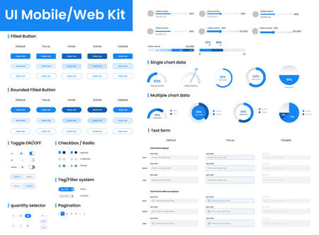 UI Element Kits for Design Mobiles Application and Website Componantsのイラスト素材