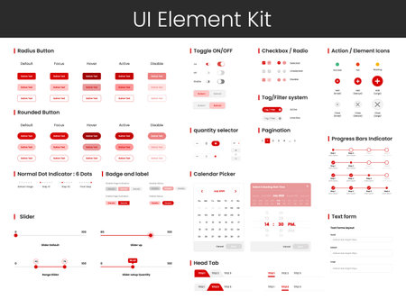 UI Element Kits for Design Mobiles Application and Website Componantsのイラスト素材