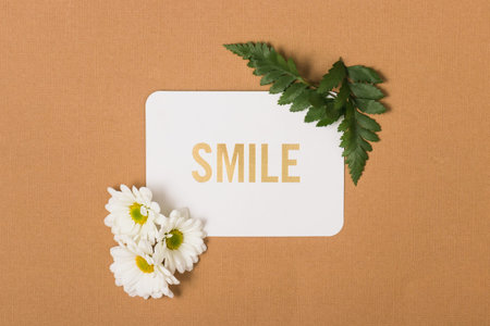 Motivational quote with spring flowers