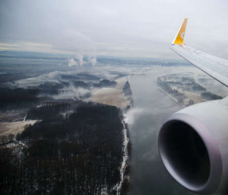 Earth from a planeの写真素材