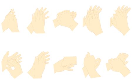 How to wash your hands correctlyのイラスト素材