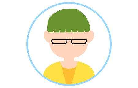 Faceless person icon with blue frameのイラスト素材