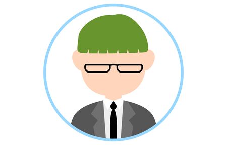 Faceless person icon with blue frameのイラスト素材