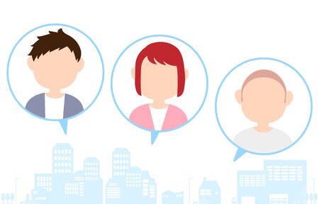 Illustration of people at homeのイラスト素材