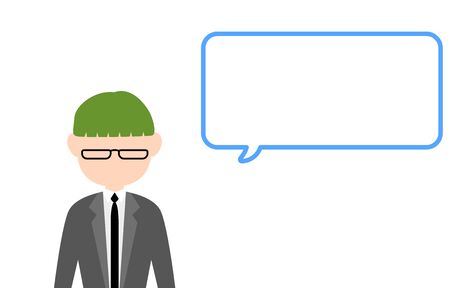 Illustration commented by a faceless office workerのイラスト素材