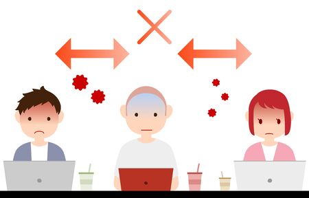 Illustration of a person working while in bad physical conditionのイラスト素材