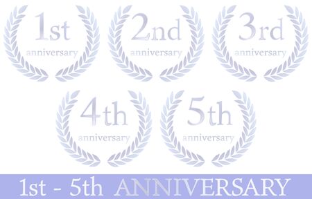 Laurel wreath and anniversary iconsのイラスト素材