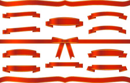 Illustration of red ribbon ornamentのイラスト素材